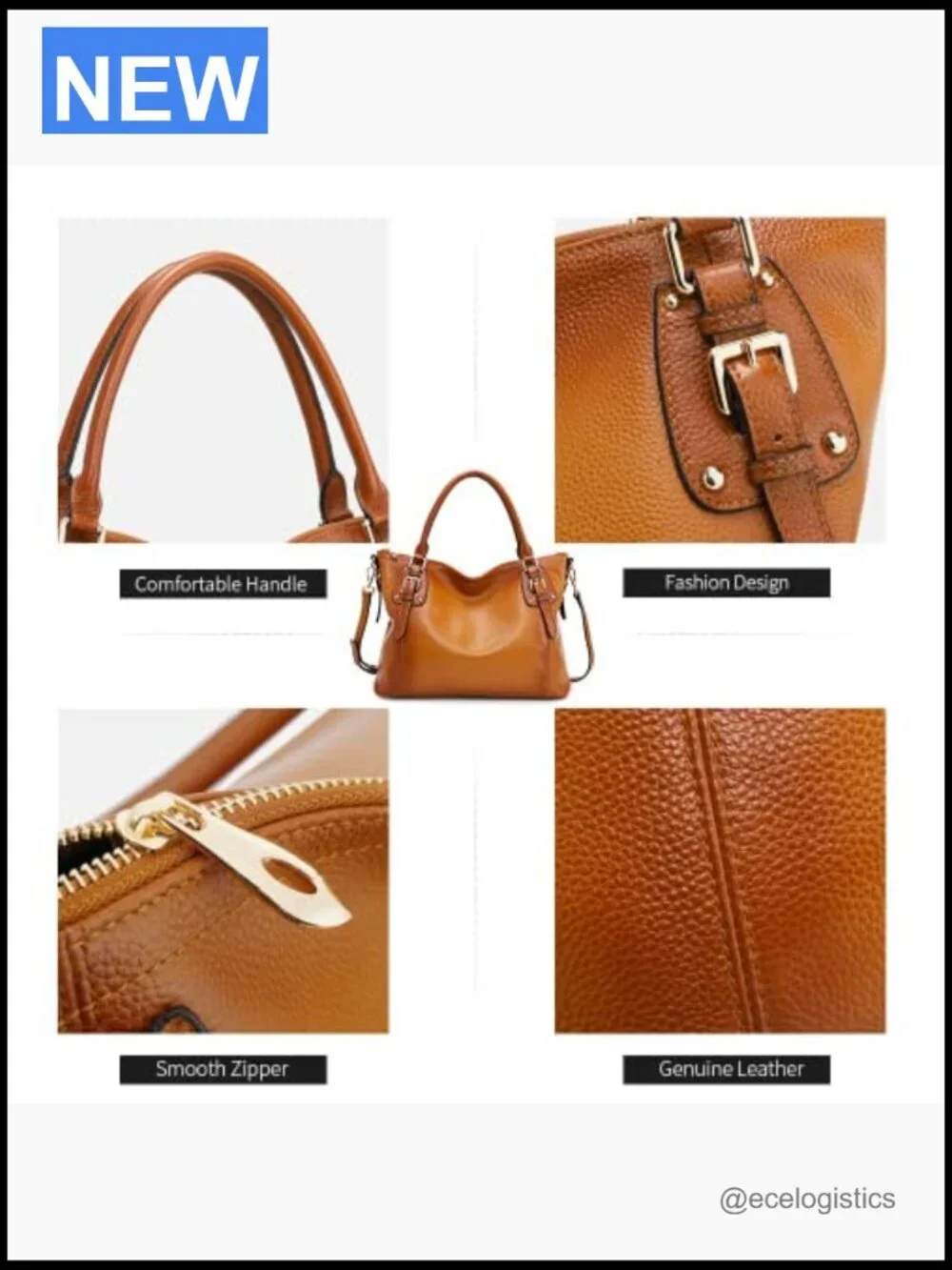 Genuine Leather Tote Satchel Crossbody Bag Large Capacity Handbag